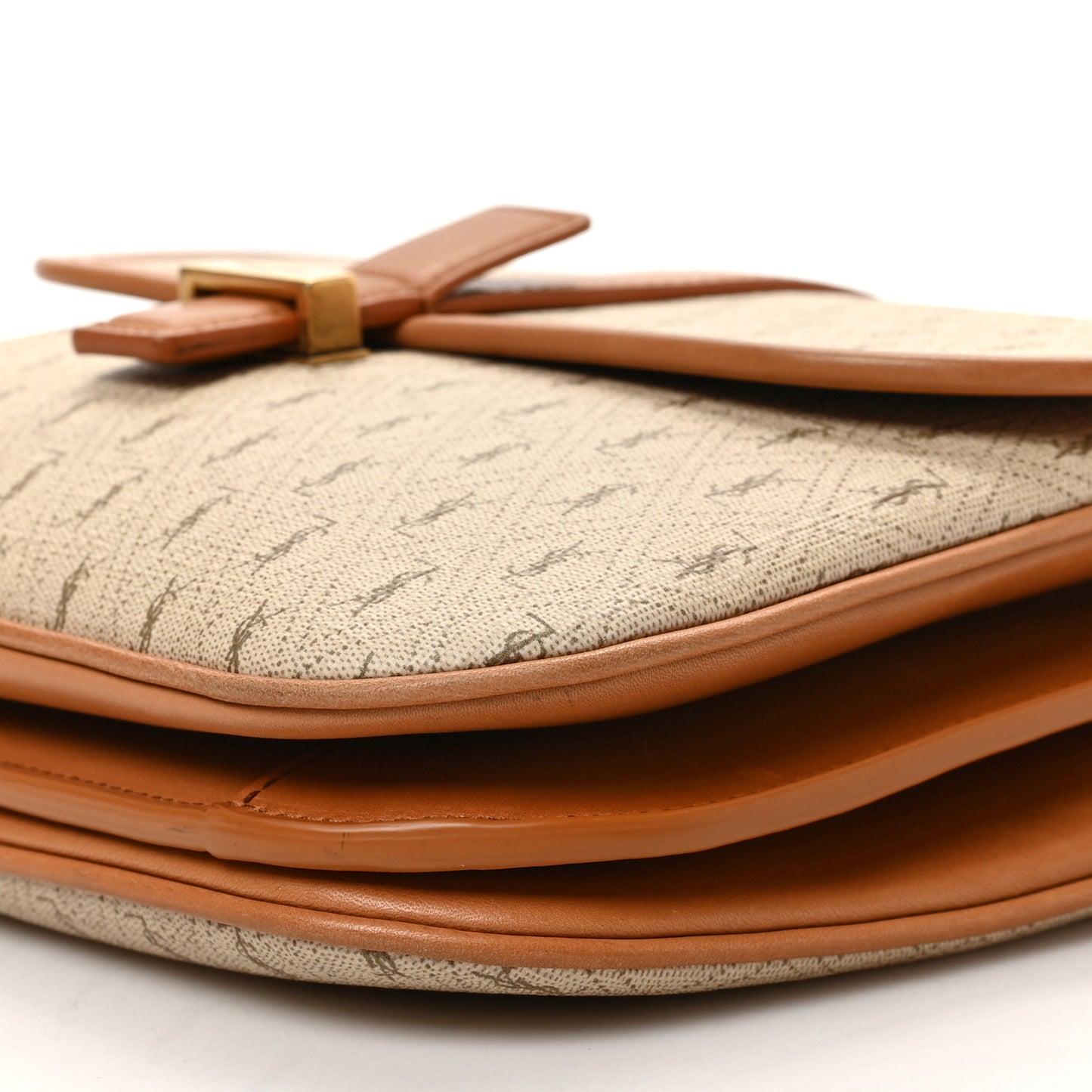 Canvas All-Over Monogram Small Le Monogramme Satchel Beige Kaki Brown Gold