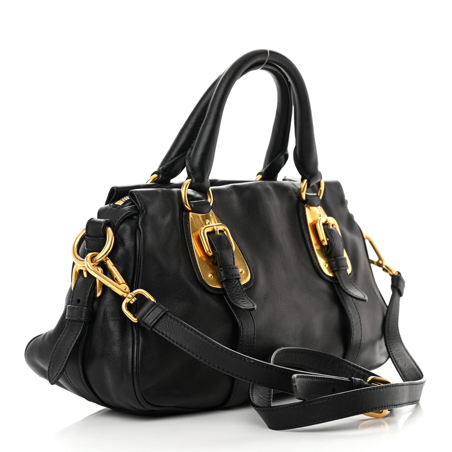 Soft Calf Shopping Satchel Black
