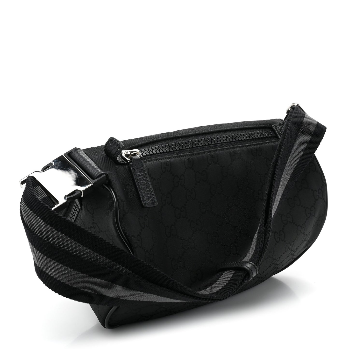 Nylon Monogram Fanny Pack Belt Bag Black