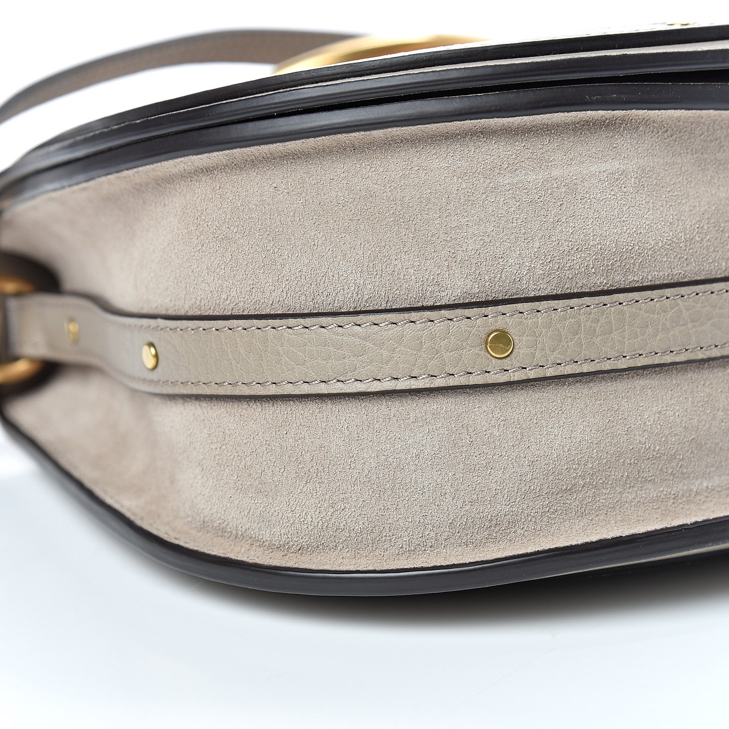 Chloe Calfskin Suede Medium Nile Bracelet Bag Motty Grey 8 of 9