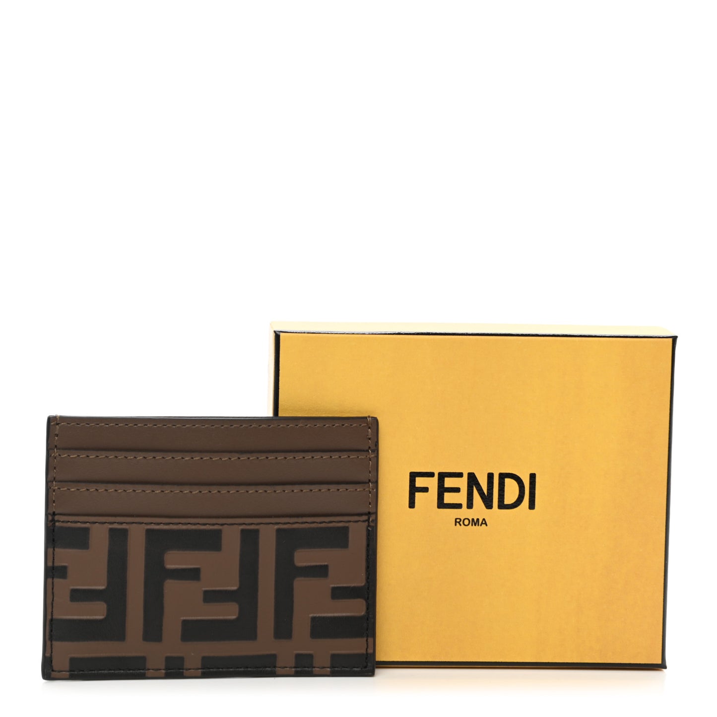 Vitello Soft Bi-Color FF 1974 Embossed Card Holder Maya Black