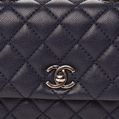 Chanel Caviar Quilted Mini Coco Handle Flap Navy Blue 8 of 12