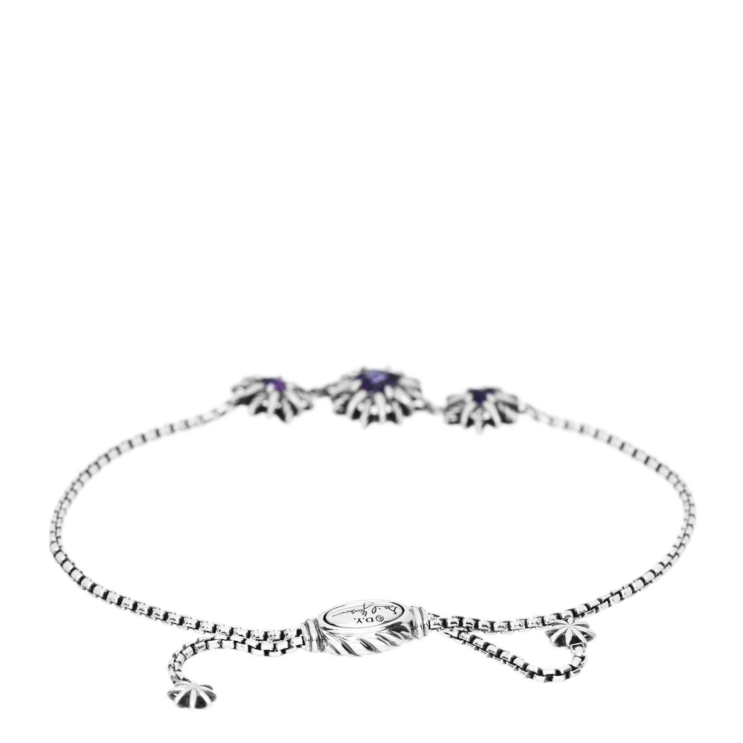 Sterling Silver Amethyst Starburst Bracelet