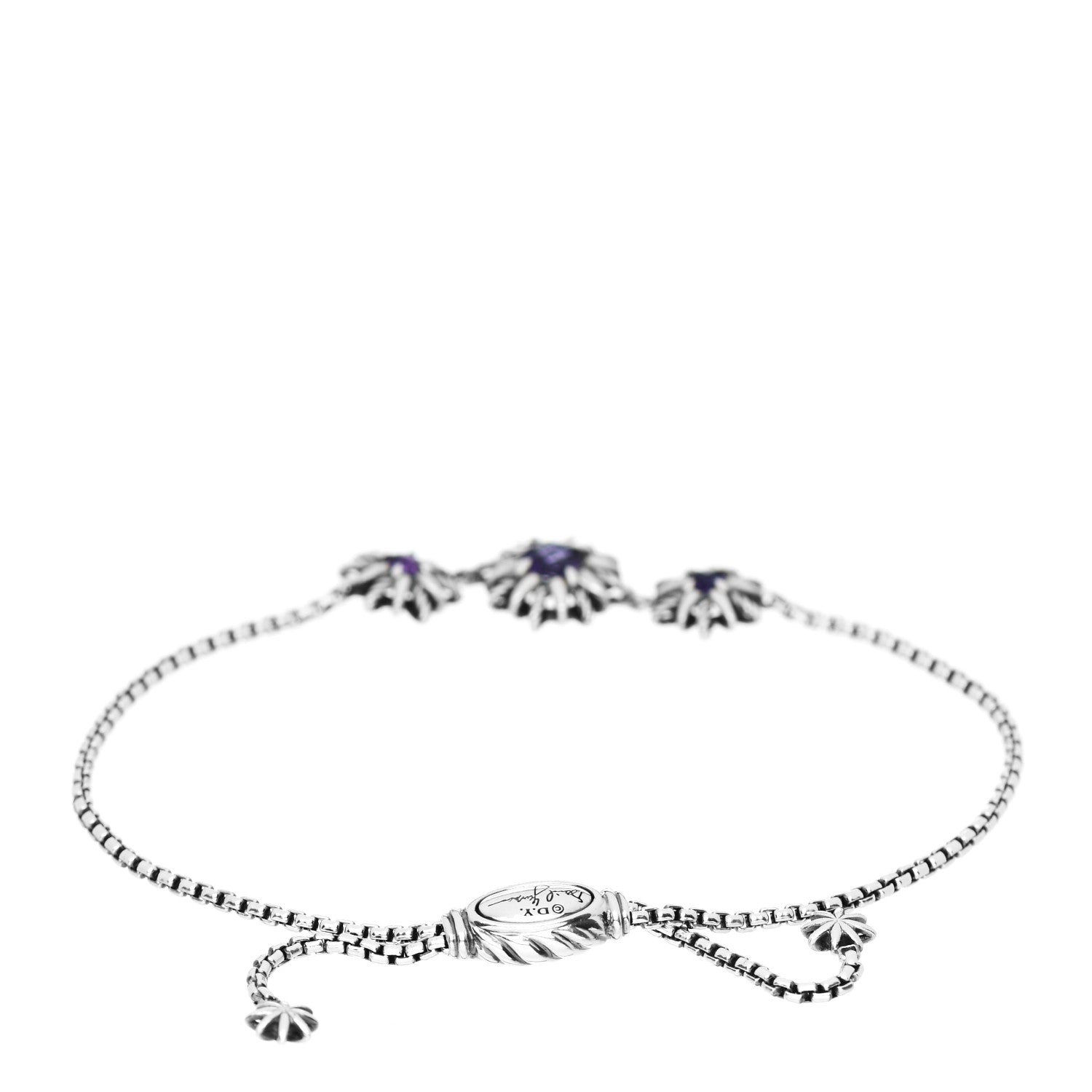 David Yurman Sterling Silver Amethyst Starburst Bracelet 2 of 3