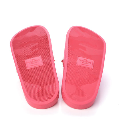 Valentino Garavani Rubber Rockstud Slide Sandals 37 Shadow Pink 5 of 8