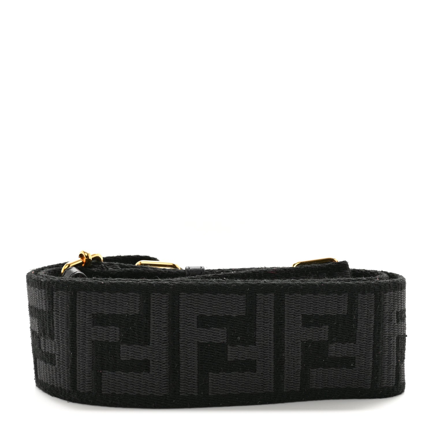 Fendi Ribbon Vitello Seta FF 1974 Adjustable Strap You Black 2 of 5