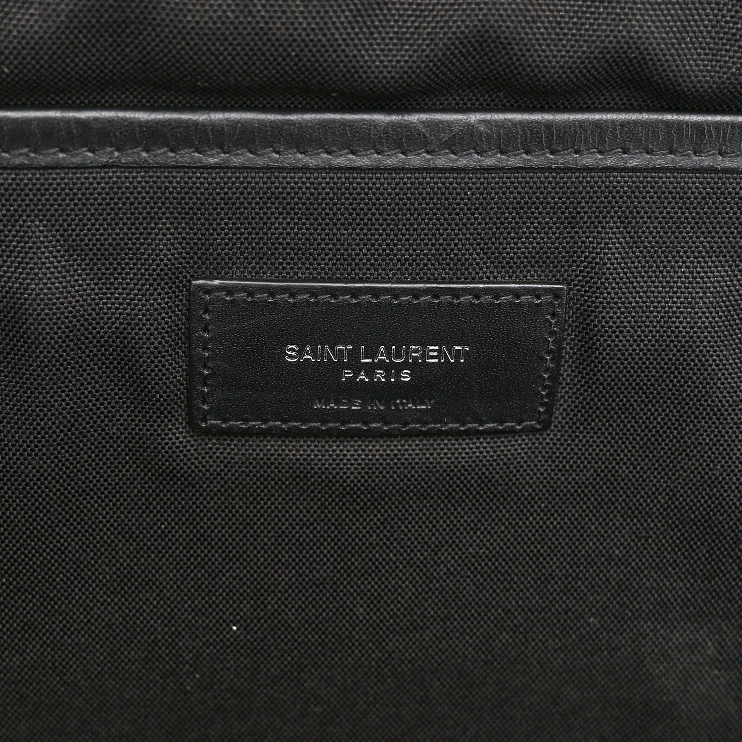 Saint Laurent Canvas Signature Embroidered City Backpack Black 8 of 11