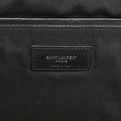 Saint Laurent Canvas Signature Embroidered City Backpack Black 8 of 11