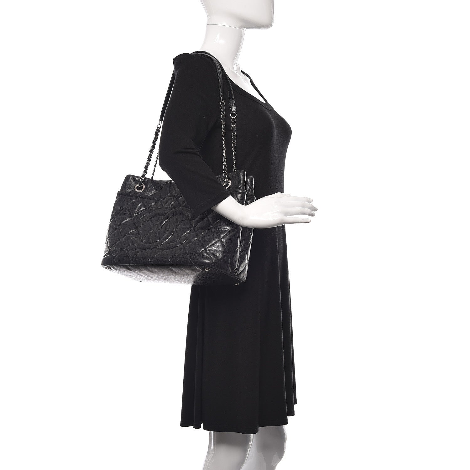 Chanel Caviar Quilted CC Timeless Soft Tote Black 2 of 19