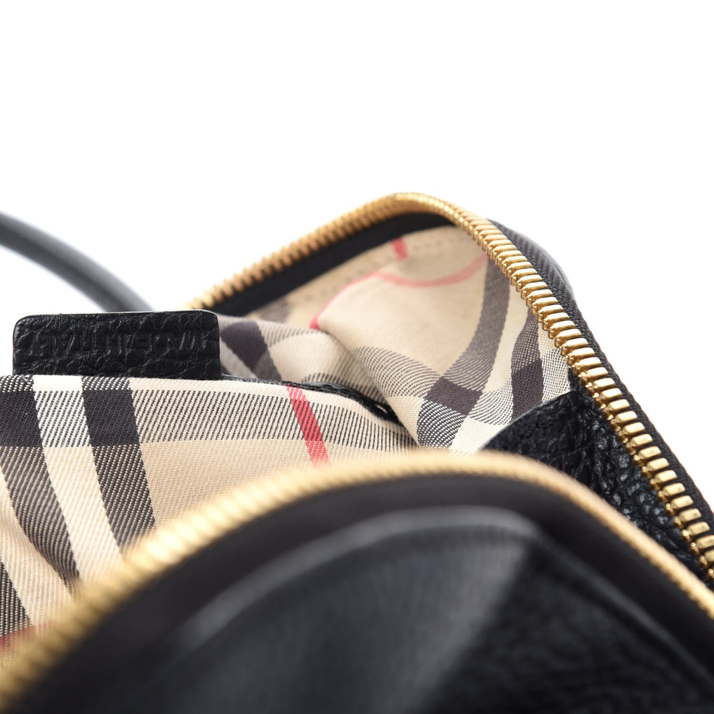 London Grainy Calfskin Medium Greenwood Bowling Bag Black