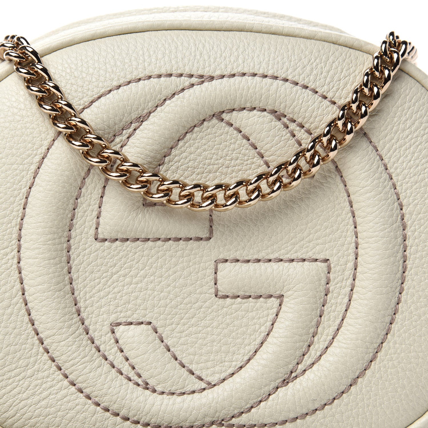 Gucci Pebbled Calfskin Mini Soho Chain Bag Off White 10 of 10