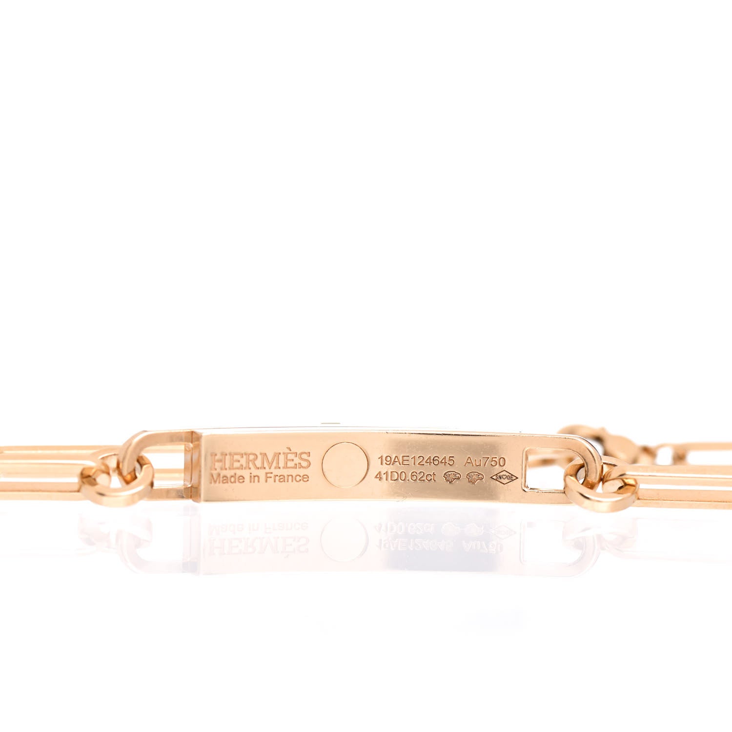 Hermes 18K Yellow Gold Diamond Pave Kelly Chaine Choker Necklace 4 of 5