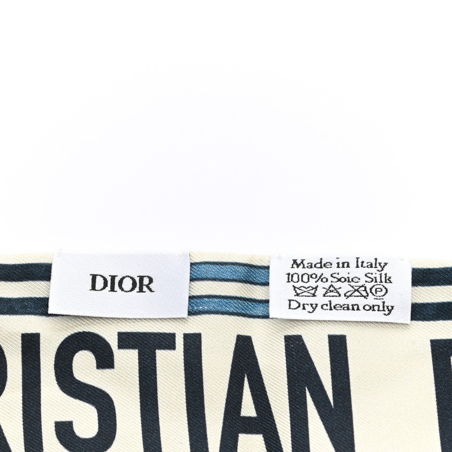 Christian Dior Silk Palm Tree Mitzah Scarf Blue 3 of 3