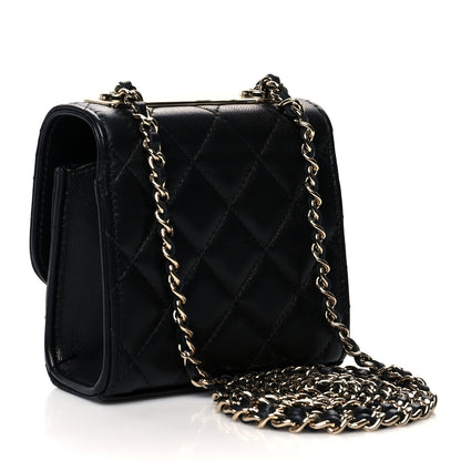 Chanel Lambskin Quilted Mini Trendy CC Chain Wallet Black 3 of 10