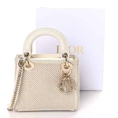 Christian Dior Lambskin Pearl Embroidered Mini Lady Dior Black 12 of 12