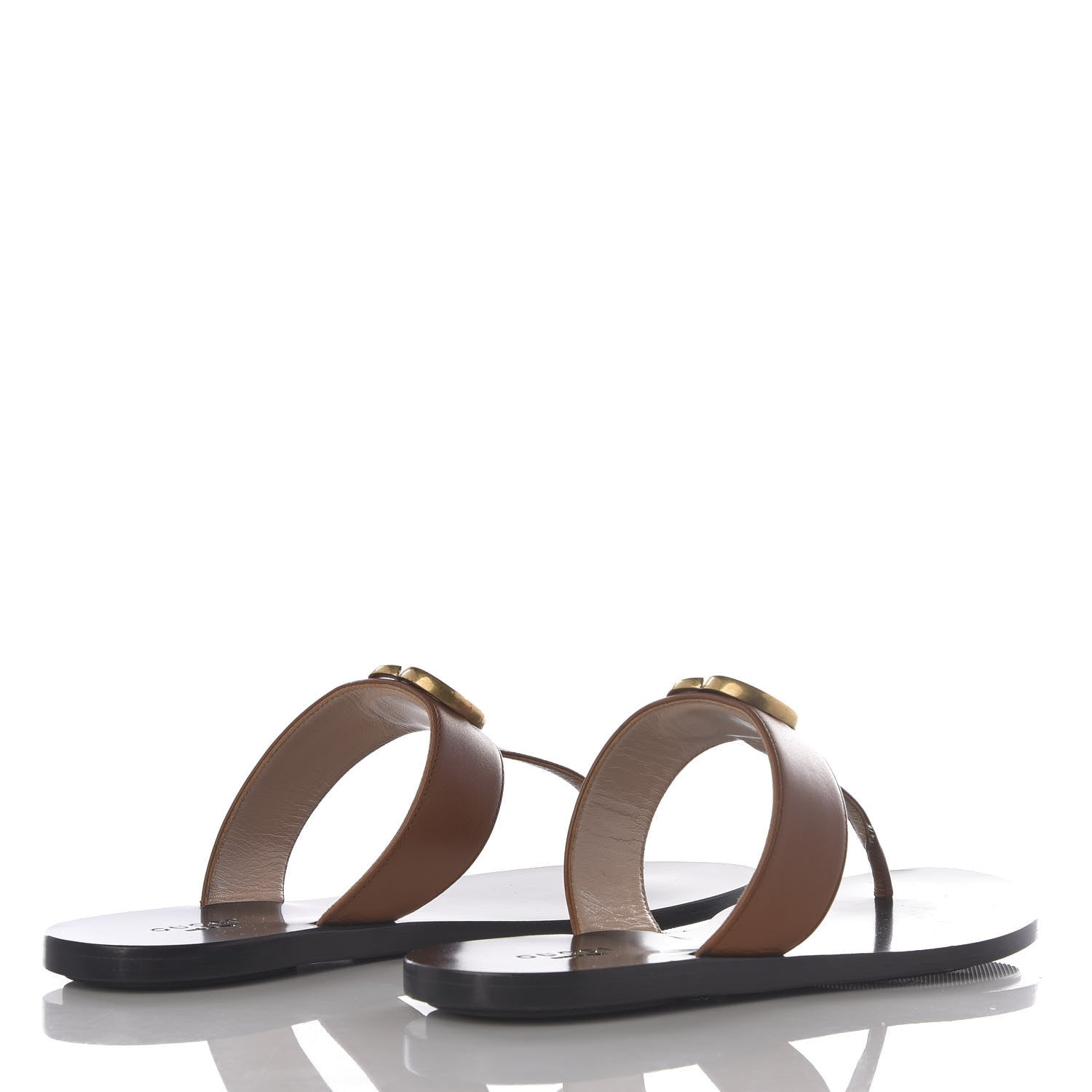 Gucci Calfskin GG Marmont Thong Sandals 36 Cognac 4 of 9