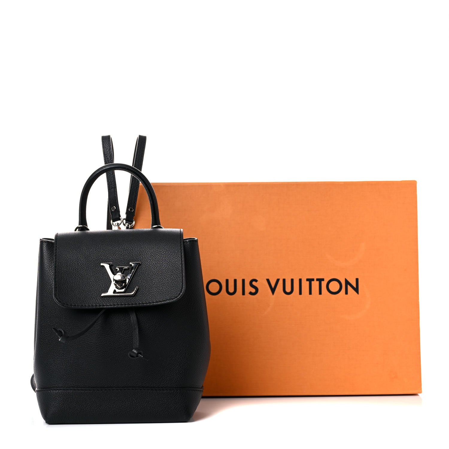 Louis Vuitton Calfskin Lockme Mini Backpack Black 14 of 14