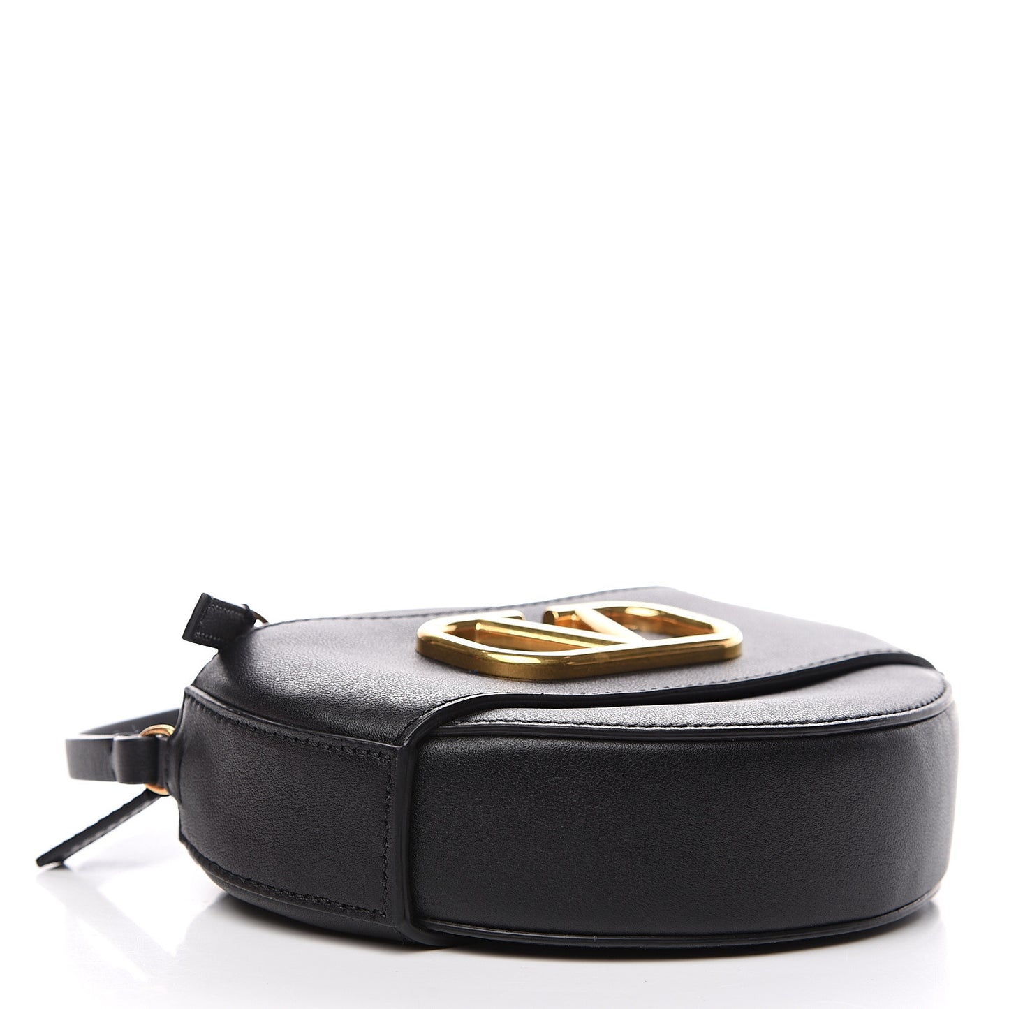 Calfskin VLogo Round Crossbody Bag Black