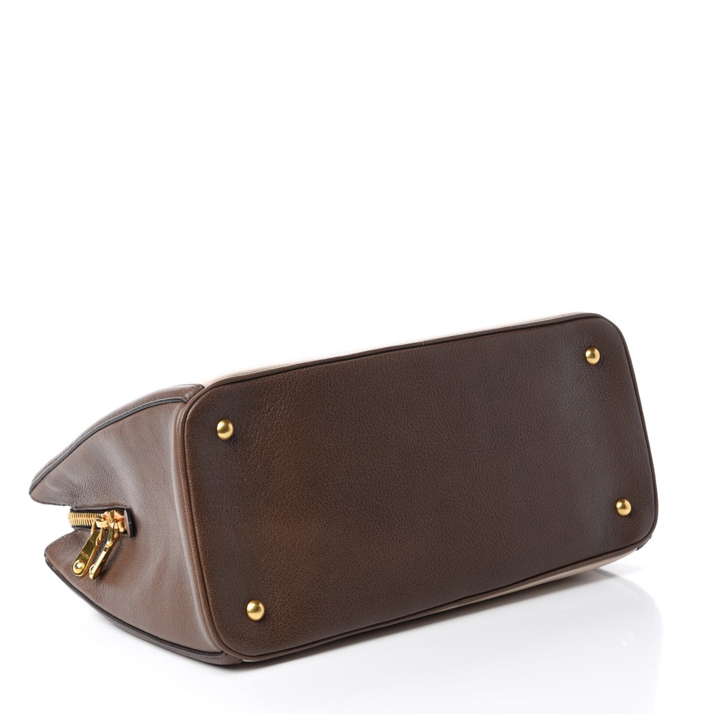 Goatskin Madras Bi-Color Top Handle Tote Talco Bambu