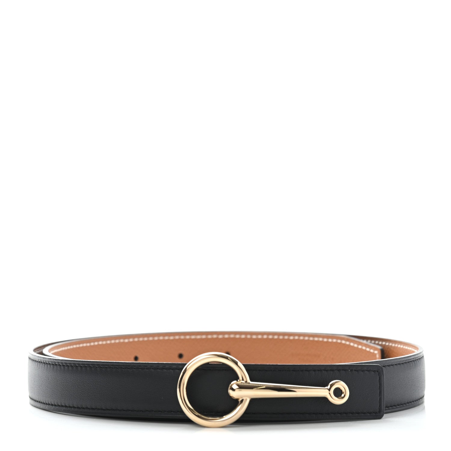 Hermes Swift Epsom 24mm Mini Belt 85 Black Gold 1 of 7