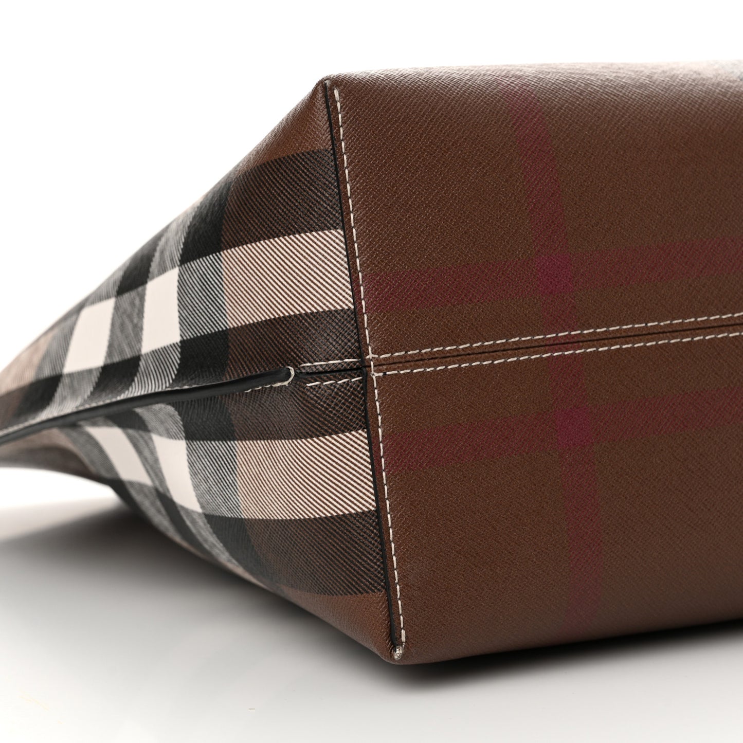 E-Canvas Check Medium Soft TB Tote Dark Birch Brown