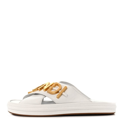 Fendi Vitello Womens Fendigraphy Slide Sandals 41 White Ice 1 of 7