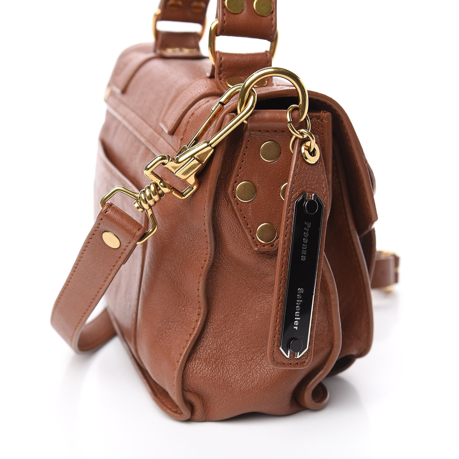 Proenza Schouler Lambskin Tiny PS1 Satchel Saddle 12 of 12