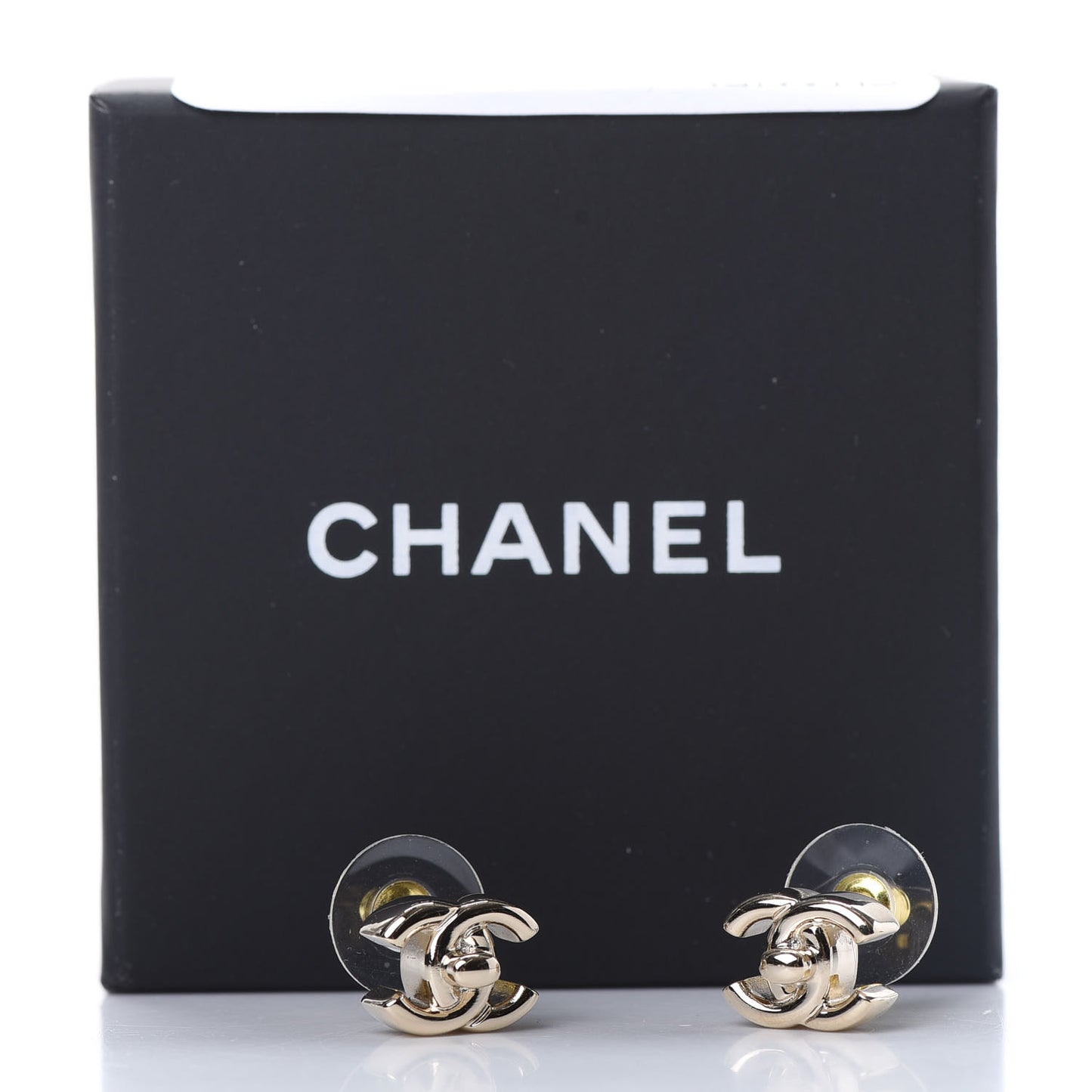 Metal CC Turnlock Earrings Gold