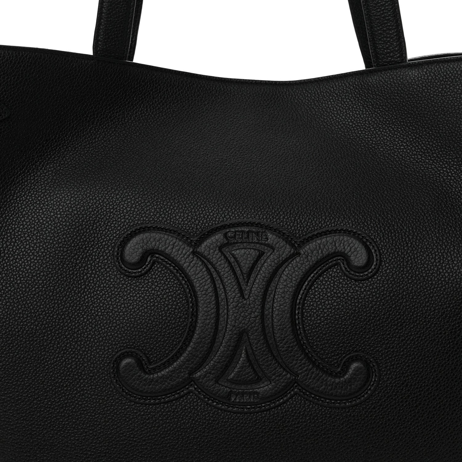 Celine Grained Calfskin Triomphe Medium Cabas Anais Black 8 of 10