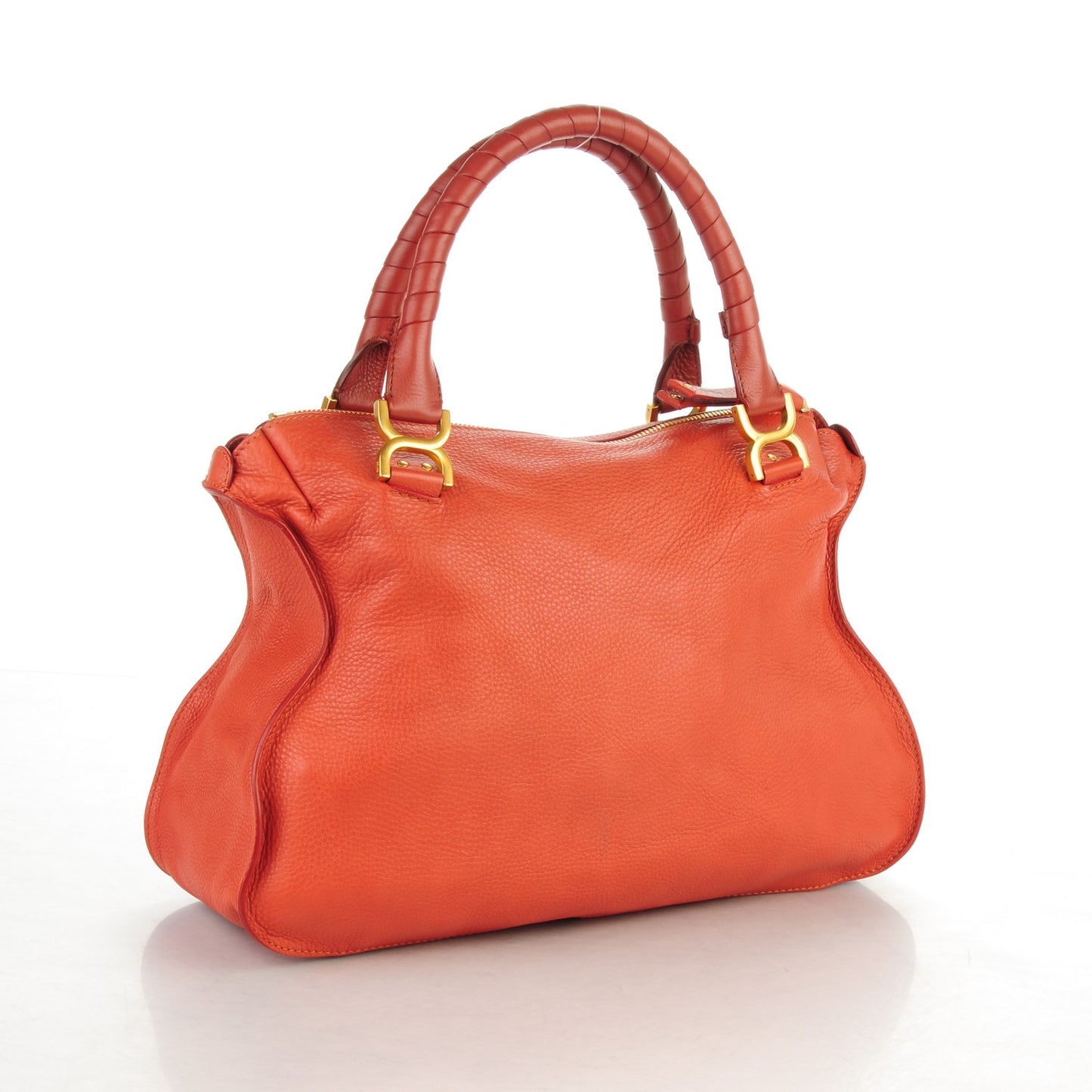 Calfskin Large Marcie Satchel Maple Leaf