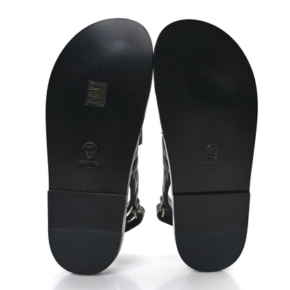 Chanel Grained Calfskin Velcro Dad Sandals 37 Black 5 of 8