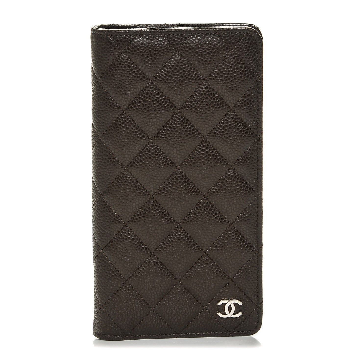 Caviar Quilted Medium Agenda Cover Dark Brown