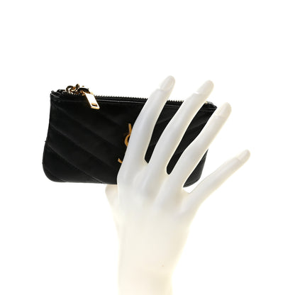 Saint Laurent Calfskin Matelasse Monogram Key Pouch Black 7 of 8