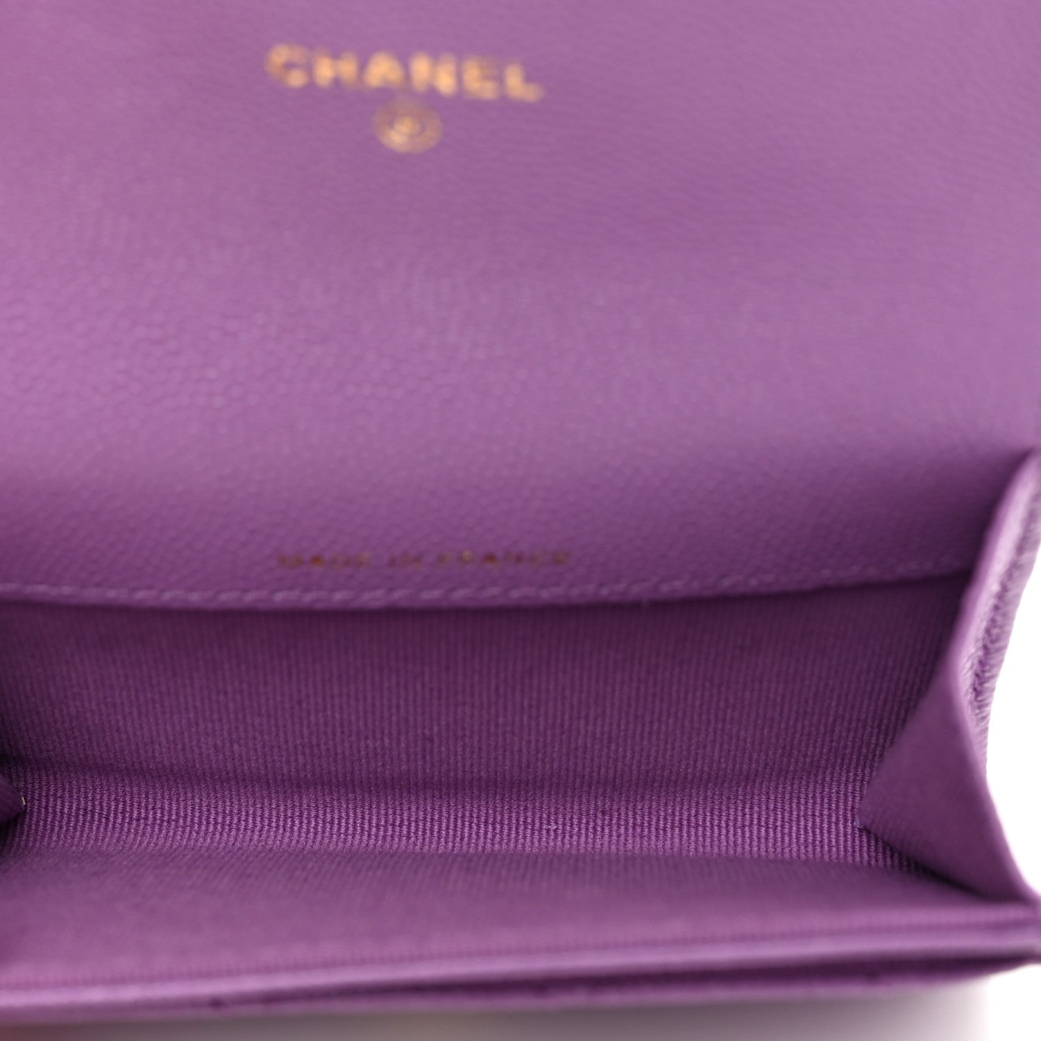 Chanel Caviar Quilted Flap Card Holder Wallet Purple 5 of 9