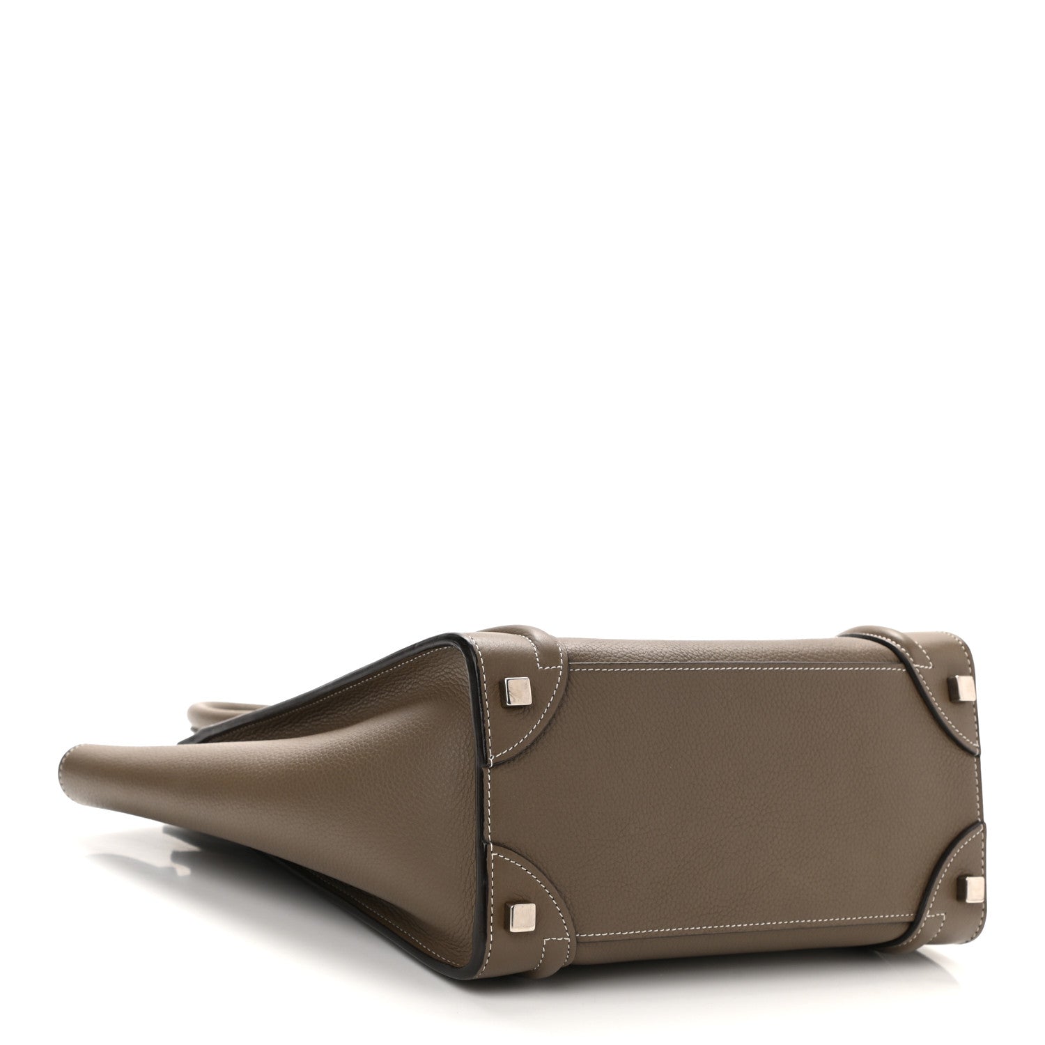 Celine Drummed Calfskin Micro Luggage Souris 5 of 12