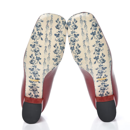 Gucci Goatskin Feline Ginger Loafer Pumps 40.5 Hibiscus Red Blue 5 of 9