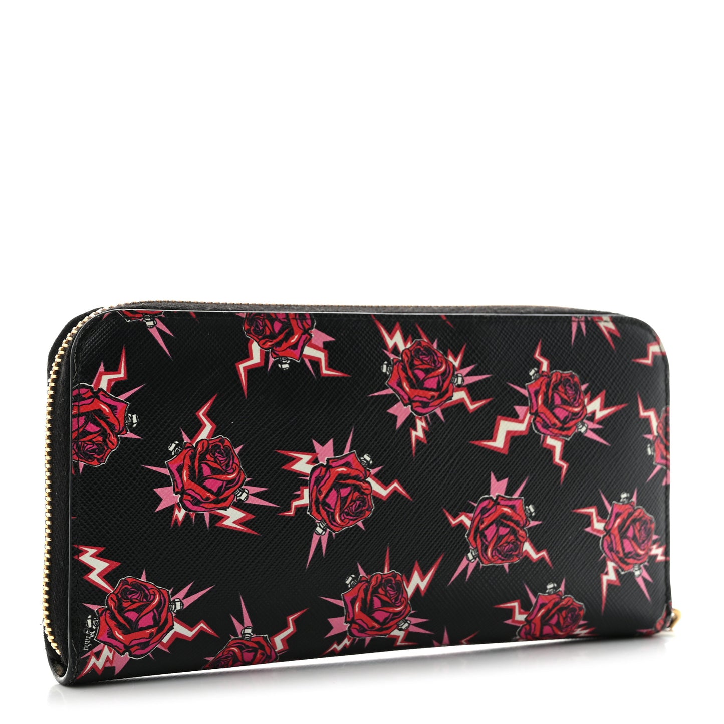 X UNIVERSAL STUDIOS Saffiano Frankenstein Rose Zip Around Wallet Lacca