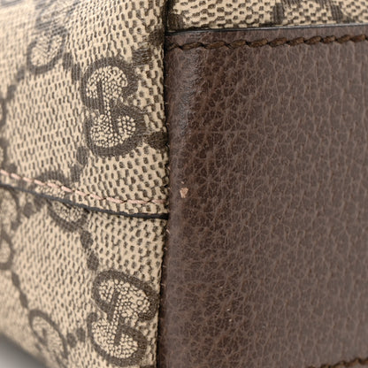 Gucci GG Supreme Monogram Textured Dollar Calfskin Web Small Ophidia Dome Shoulder Bag Beige Ebony New Acero 11 of 12