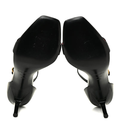 Saint Laurent Patent Calfskin Amber 105 Ankle Strap Sandals 38.5 Black 5 of 16
