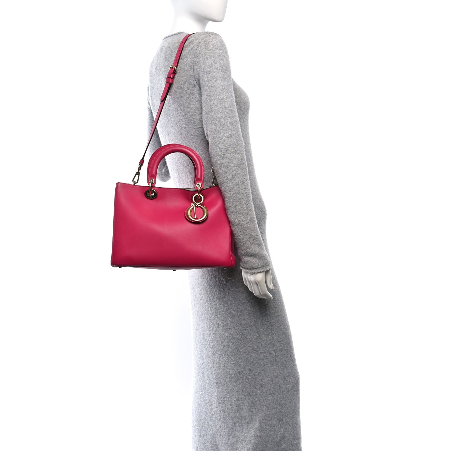 Smooth Calfskin Medium Diorissimo Tote Fuchsia