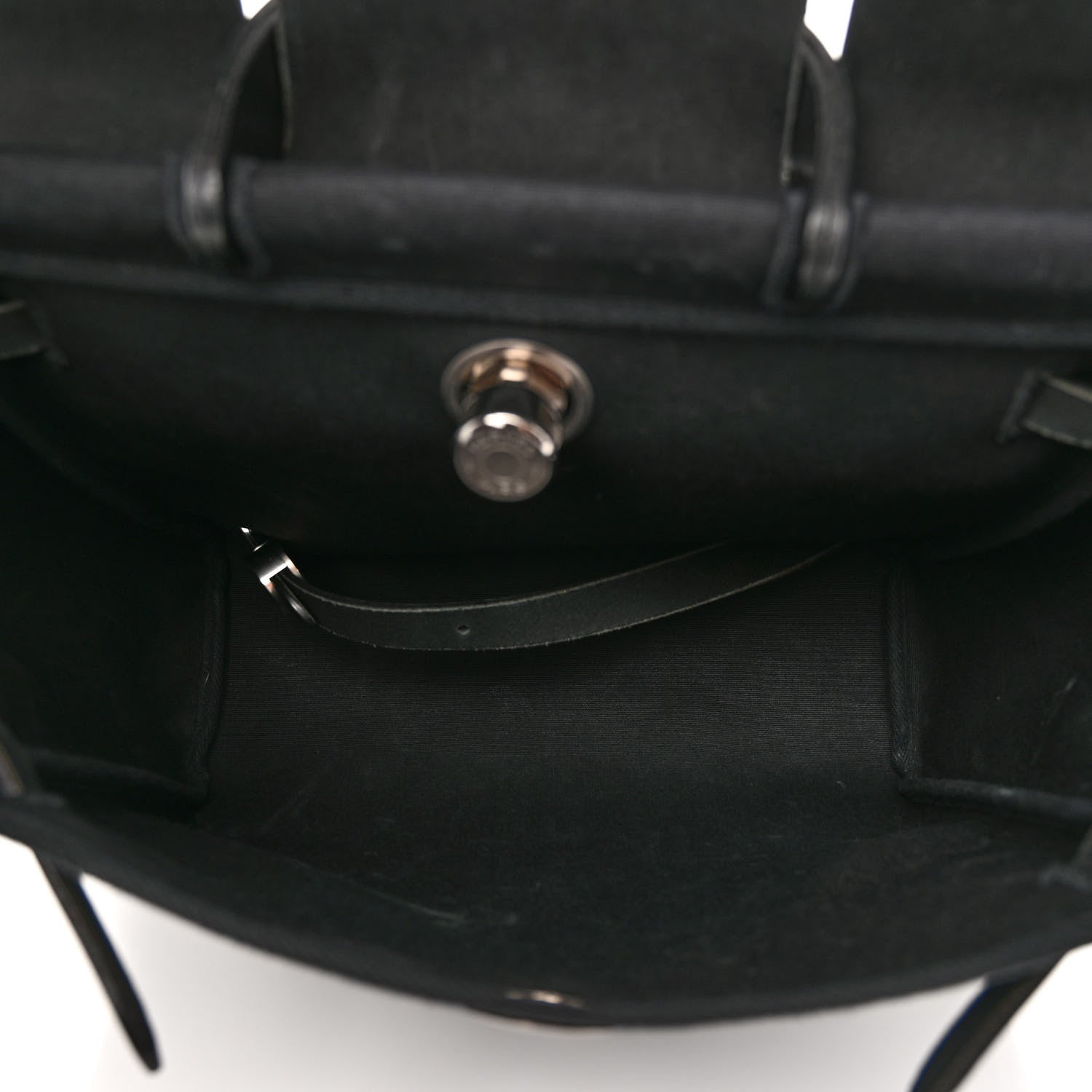 Hermes Toile Vache Calfskin Herbag 30 PM Backpack Black 7 of 11