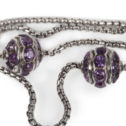 David Yurman Sterling Silver and Amethyst Long Necklace 3 of 6