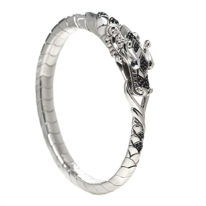 John Hardy Sterling Silver Black Sapphire Naga Legends Bracelet 1 of 4