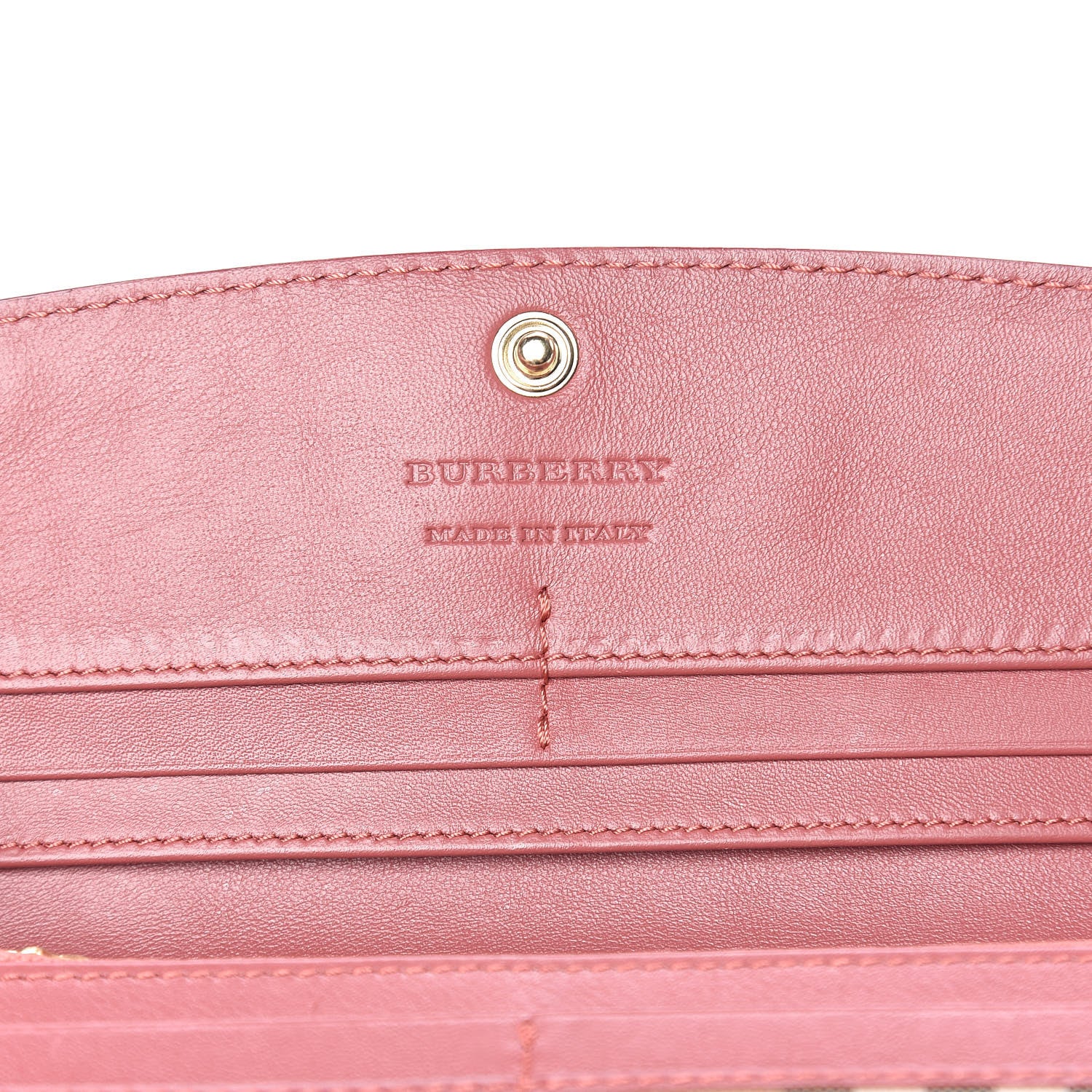 Burberry Calfskin Horseferry Check Porter Continental Wallet Coral Pink 6 of 10
