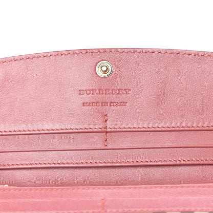 Burberry Calfskin Horseferry Check Porter Continental Wallet Coral Pink 6 of 10