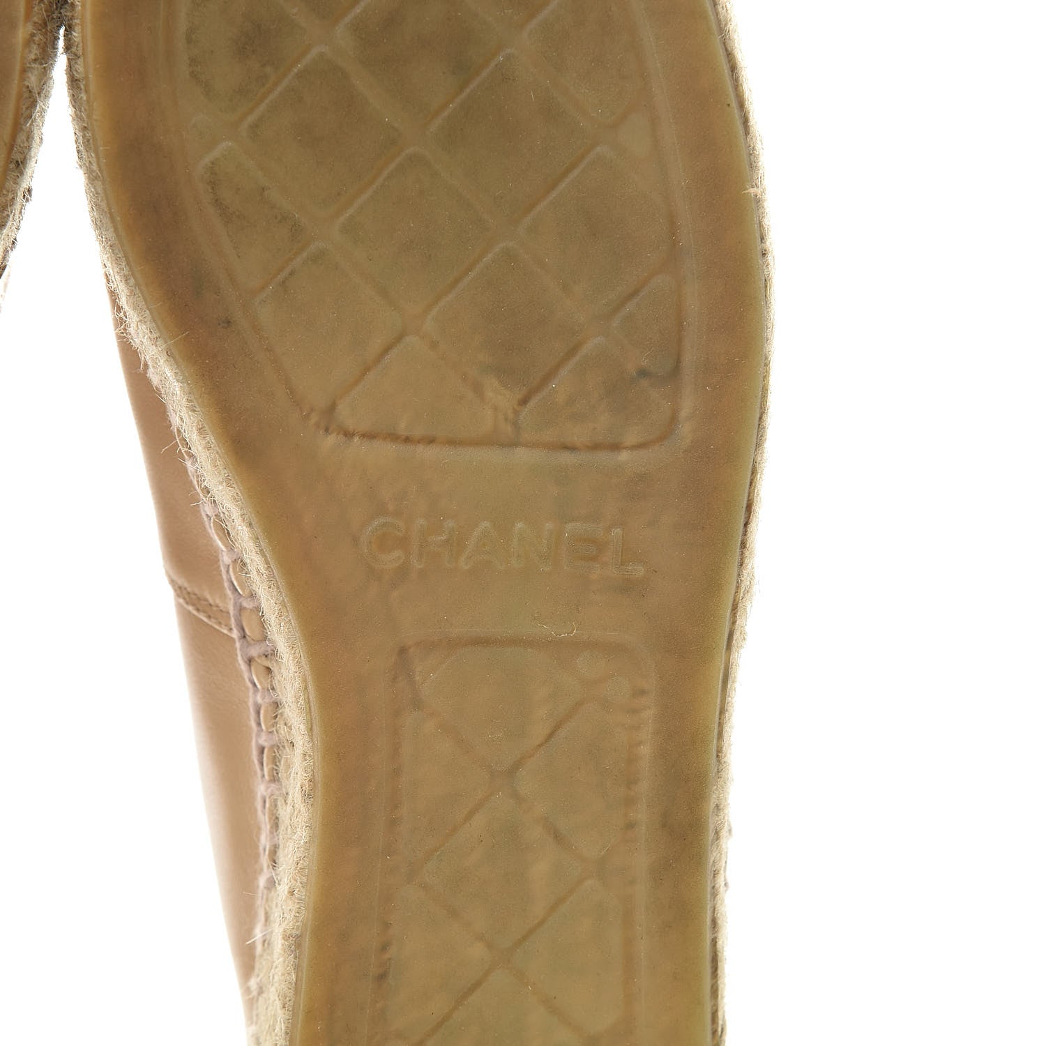 Chanel Lambskin CC Espadrilles 37 Beige Black 7 of 13