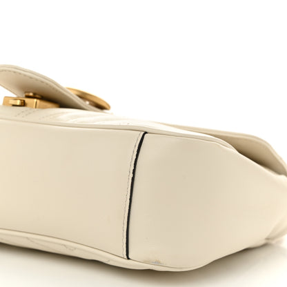 Gucci Calfskin Matelasse Small GG Marmont Shoulder Bag White 10 of 14
