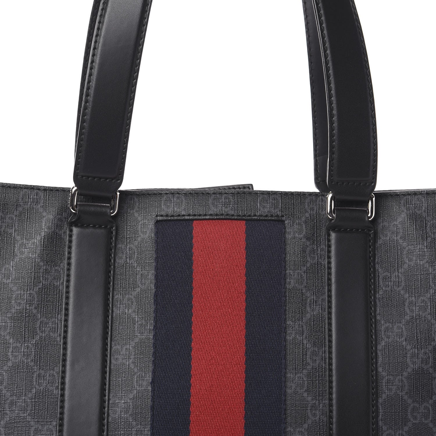 Gucci GG Supreme Monogram Web Tote Black Grey 11 of 11