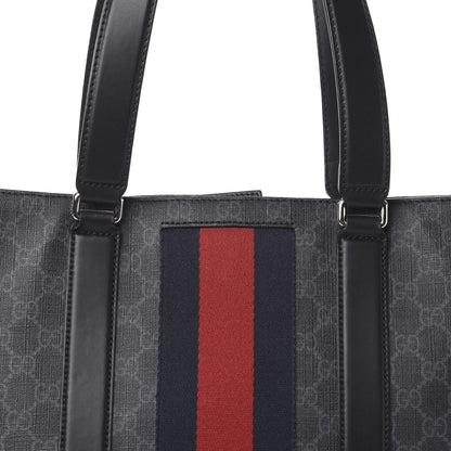 Gucci GG Supreme Monogram Web Tote Black Grey 11 of 11