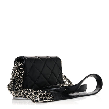 Chanel Lambskin Quilted Mini Chain Rows Flap Black 3 of 10